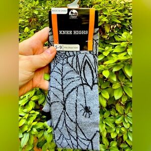Spirit Gray Spider Web Knee High Socks